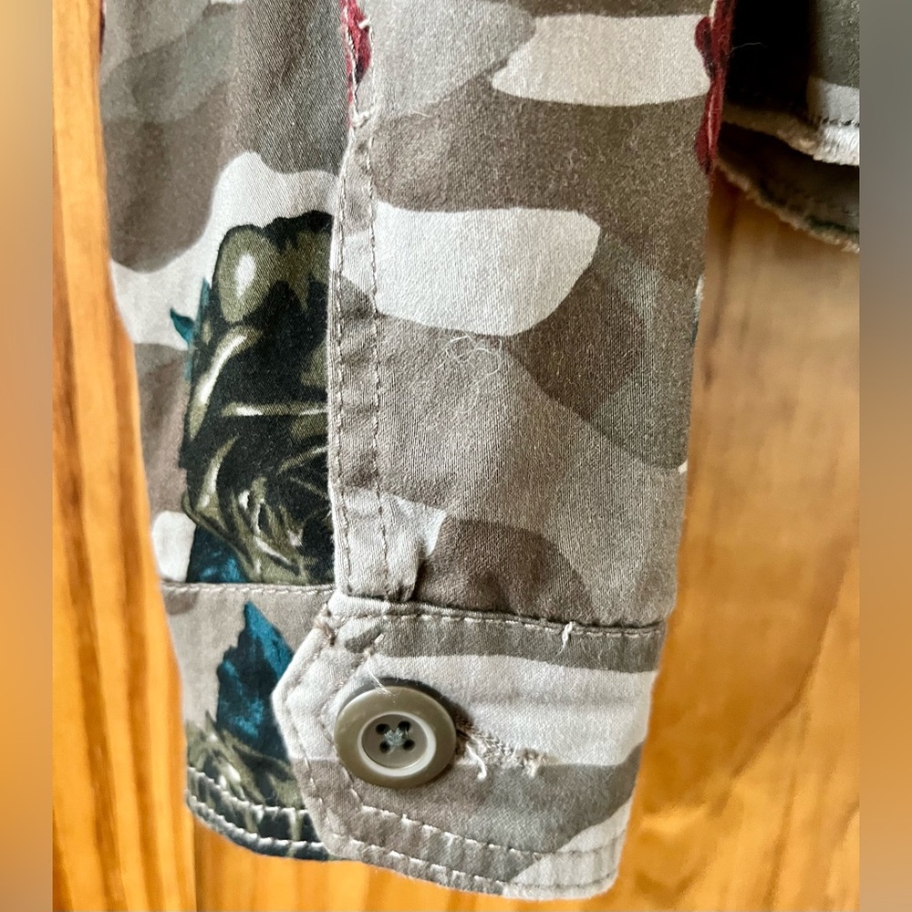 American Rag Floral Camouflage Jean Jacket Size L - Picture 7 of 8